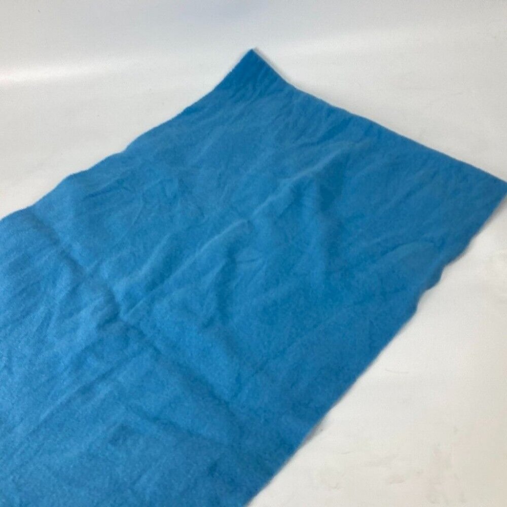 MONCLER down logo fringe Scarf wool blue - Picture 5 of 9